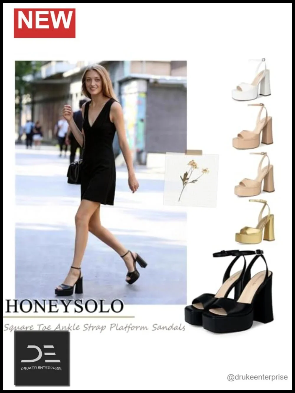 Platform Chunky Heel Sandals Square Open Toe Ankle Strap Dress Pumps Wedding